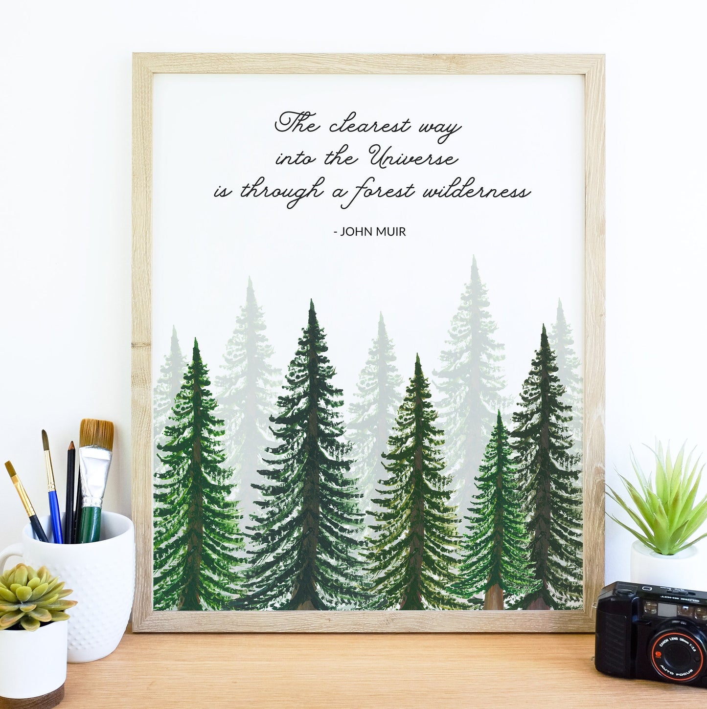 John Muir Quote Print, Muir quote saying, Nature poetry, Nature Quote Art, Men's Gift, Forest Evergreen Trees Print, Item Code - COTC PR08