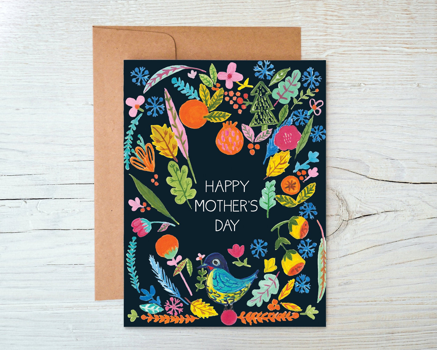 Mothers Day Cards, Happy Mother's Day Card, Floral Botanical Card, Mum Card, Card for Mom, Card from Daughter, Item Code - COTC M01