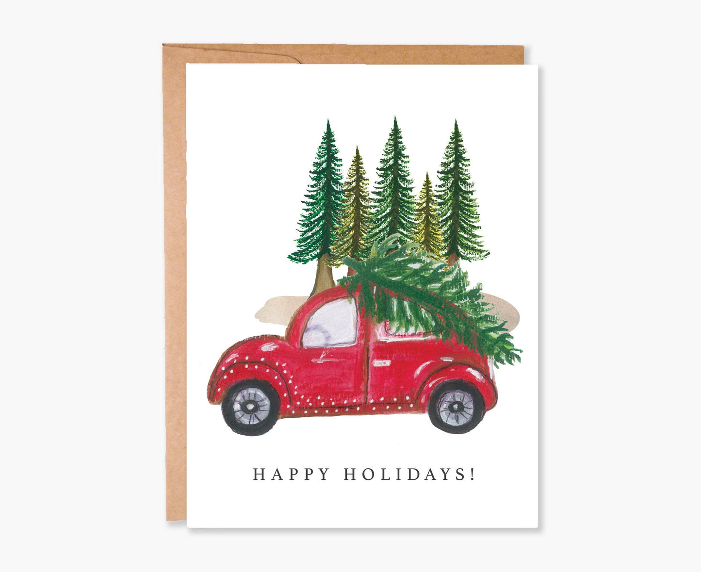 Holiday Card Set, Holiday Cards Pack, Happy Holidays Cards, Christmas Blank Cards, Christmas Greeting, Pine Tree Card, Item Code: COTC H27