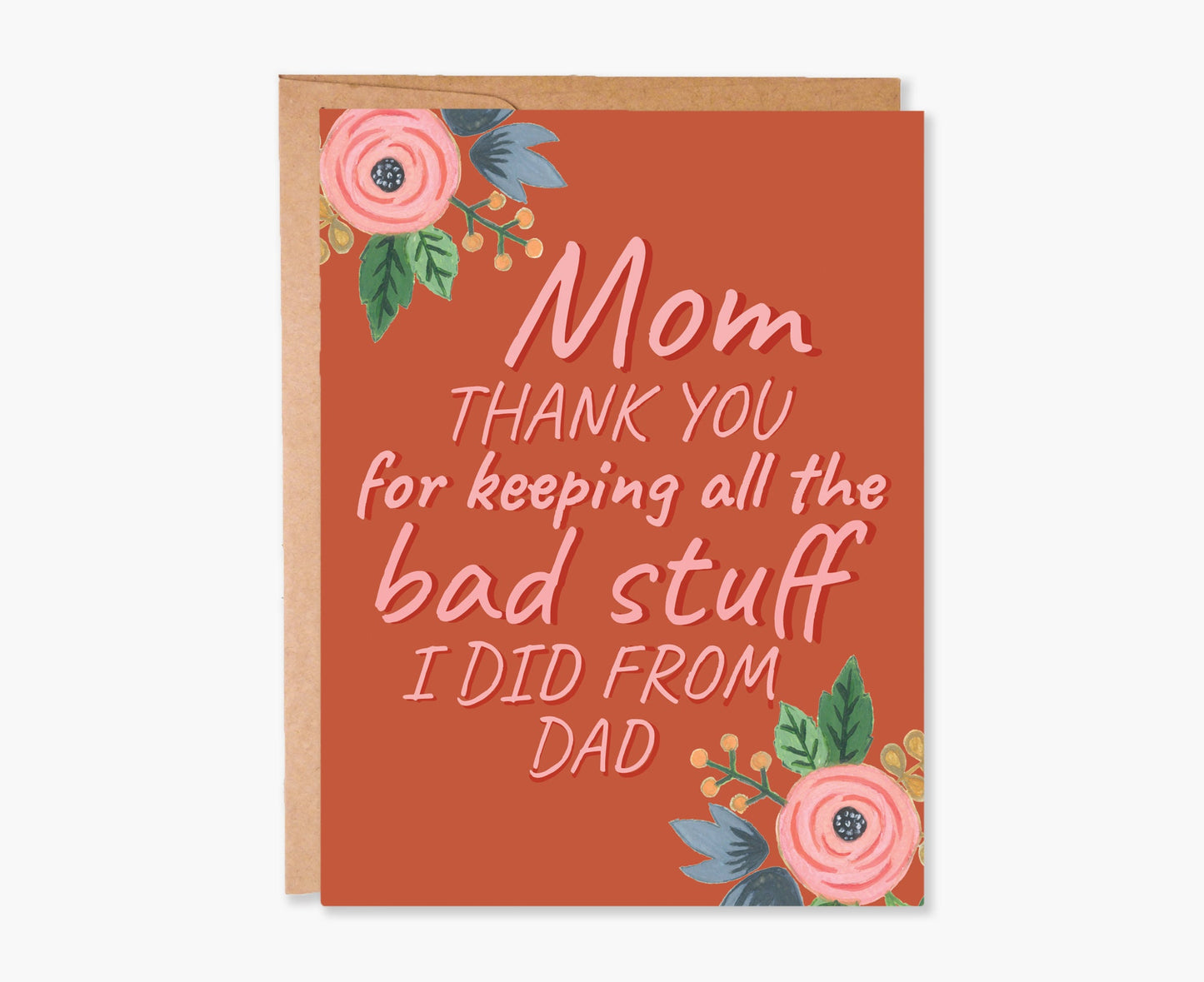 Mother's Day Cards, Floral Mothers Day Card, Card for Mom, Funny Mum Card, Card from Daughter, Item Code - COTC M16