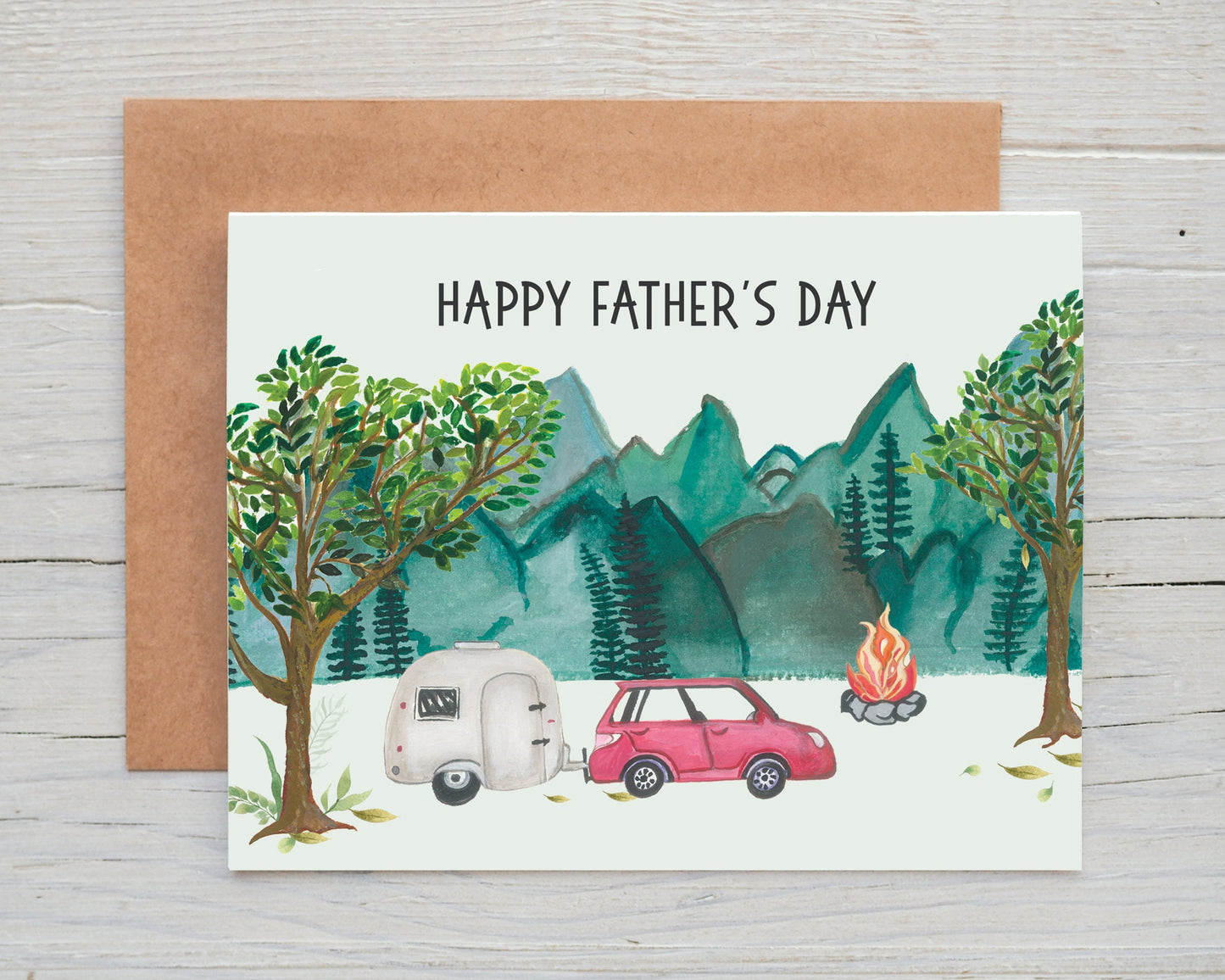 Card for Dad, Father Day Card, Outdoors Card, Father Son Card, Card from Daughter, Mountain Adventure Camping Card, Item Code - COTC D06