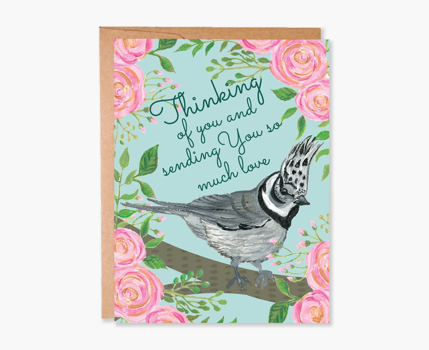 Thinking of You Floral Card,  Friendship Greeting, Positive Pick Me Up Card, Get Well Soon Card, Recovery Card, Item Code - COTC TH01